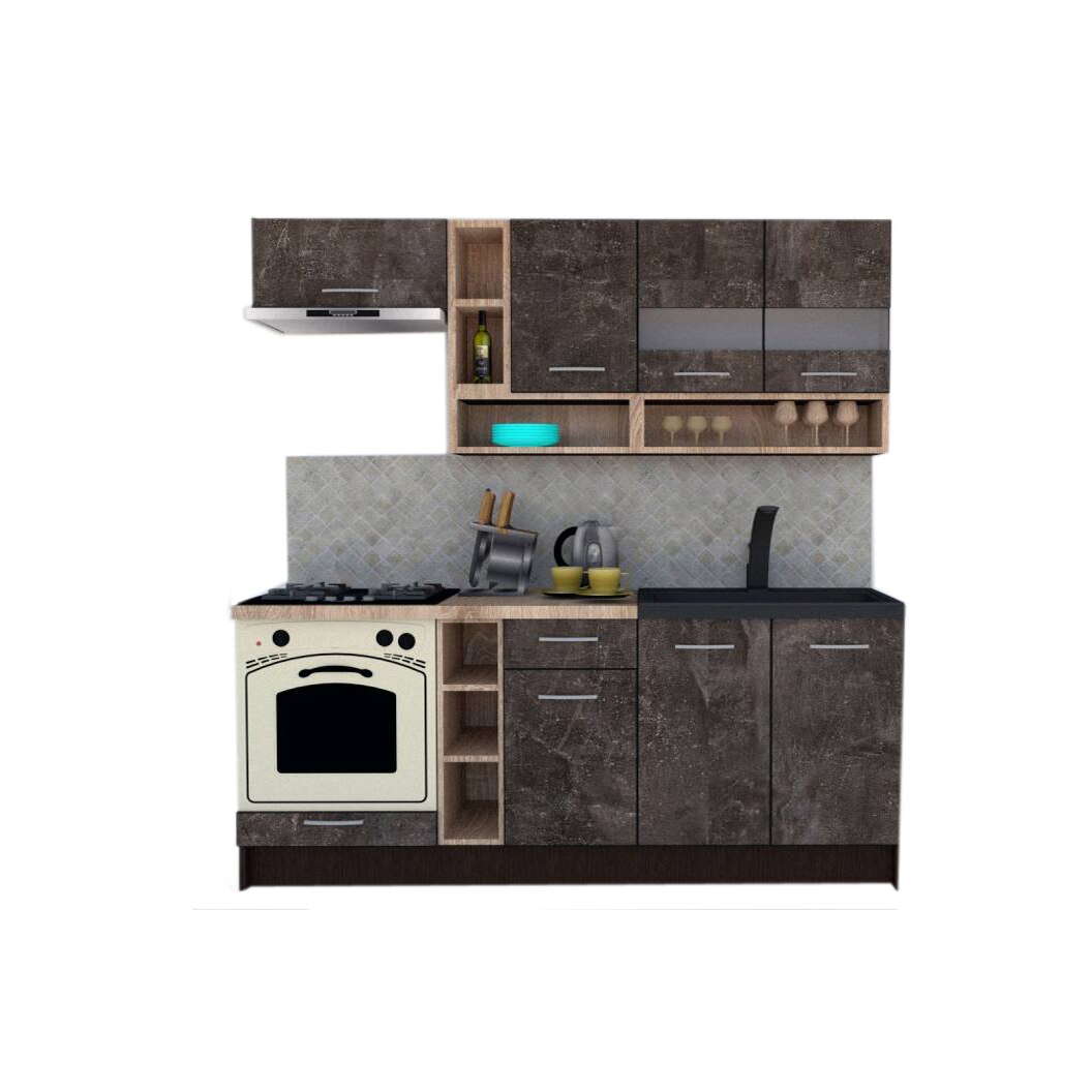 Set Bucatarie Genarom COSSY NEW 200, Wenge / Decor 4299