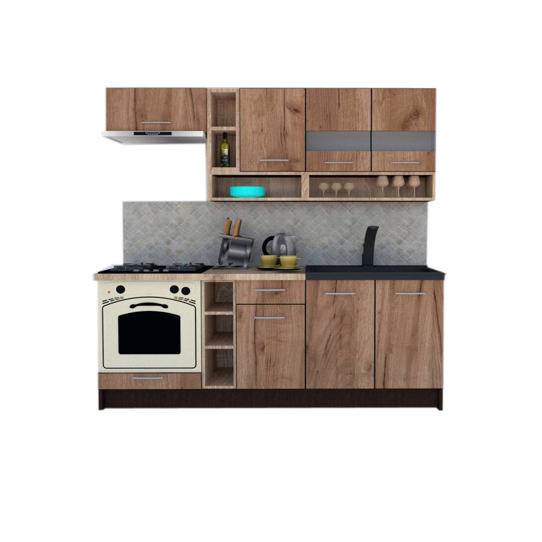 Set Bucatarie Genarom COSSY NEW 200, Wenge / Decor K004