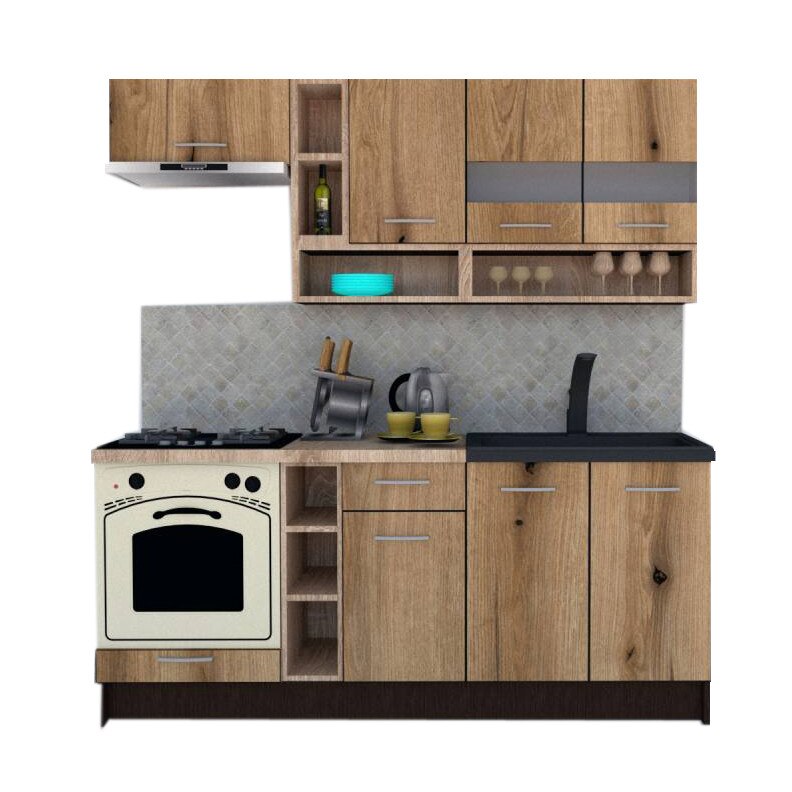 Set Bucatarie Genarom COSSY NEW 200, Wenge / Decor K365