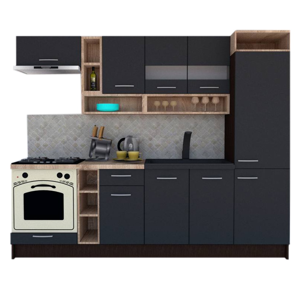 Set Bucatarie Genarom COSSY NEW 250 A1, Wenge / Decor 0164