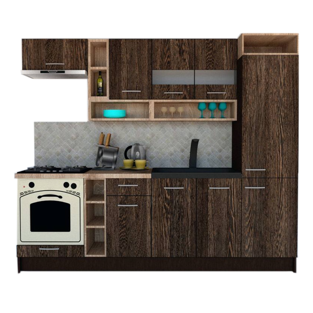 Set Bucatarie Genarom COSSY NEW 250 A1, Wenge / Decor 7648