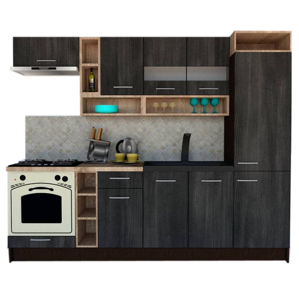 Set Bucatarie Genarom COSSY NEW 250 A1, Wenge / Decor 8509