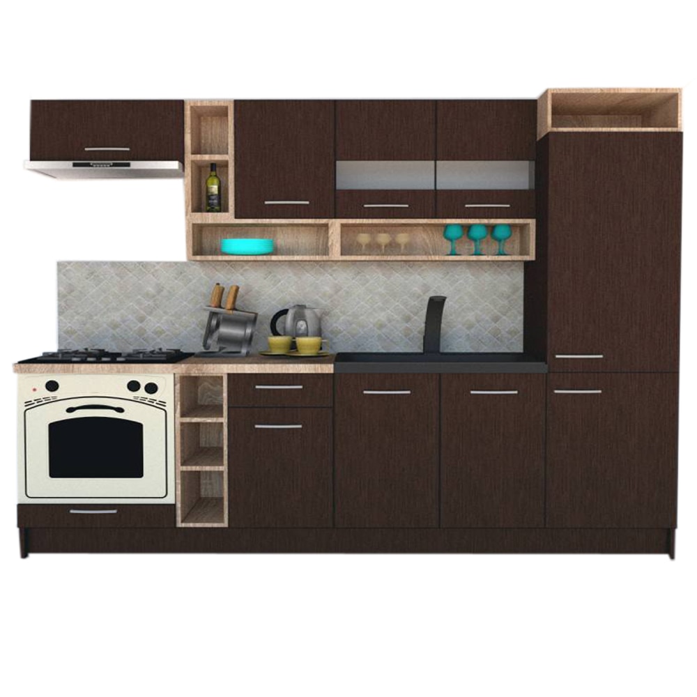 Set Bucatarie Genarom COSSY NEW 250 A1, Wenge / Decor 8548