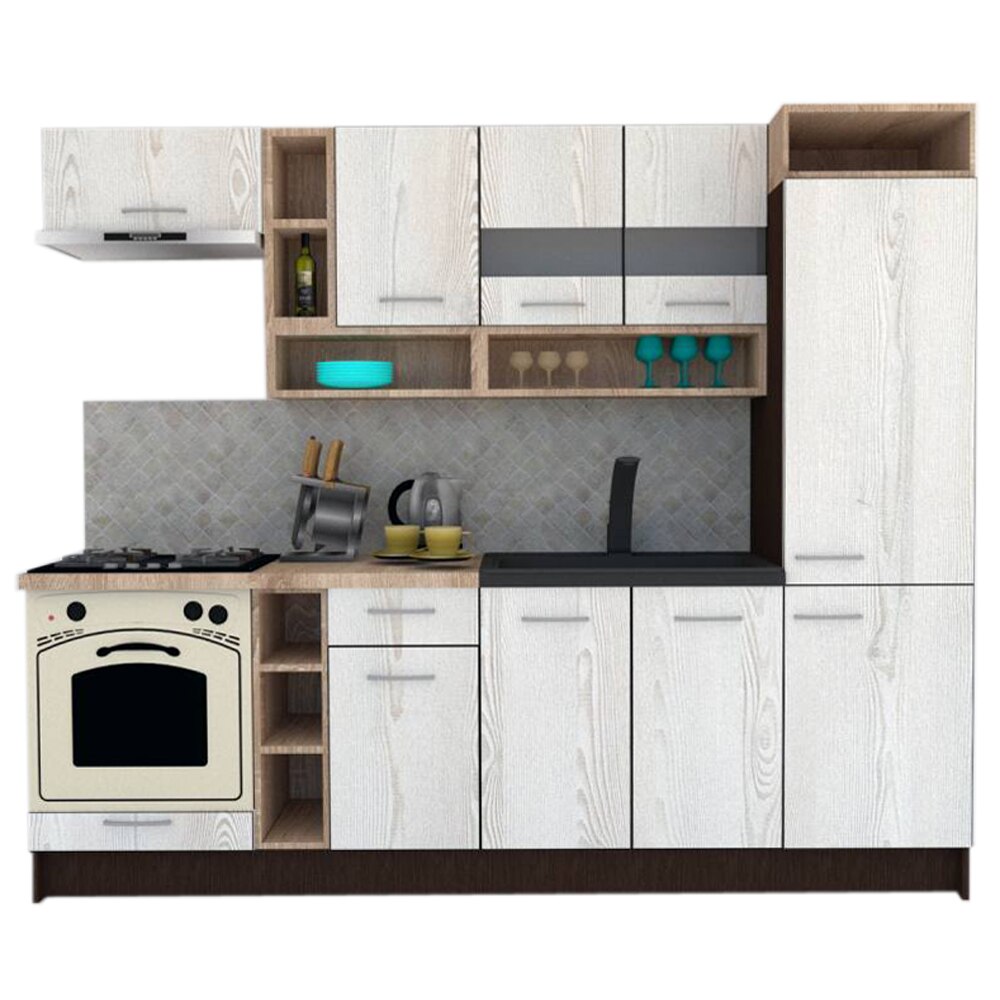 Set Bucatarie Genarom COSSY NEW 250 A1, Wenge / Decor K010