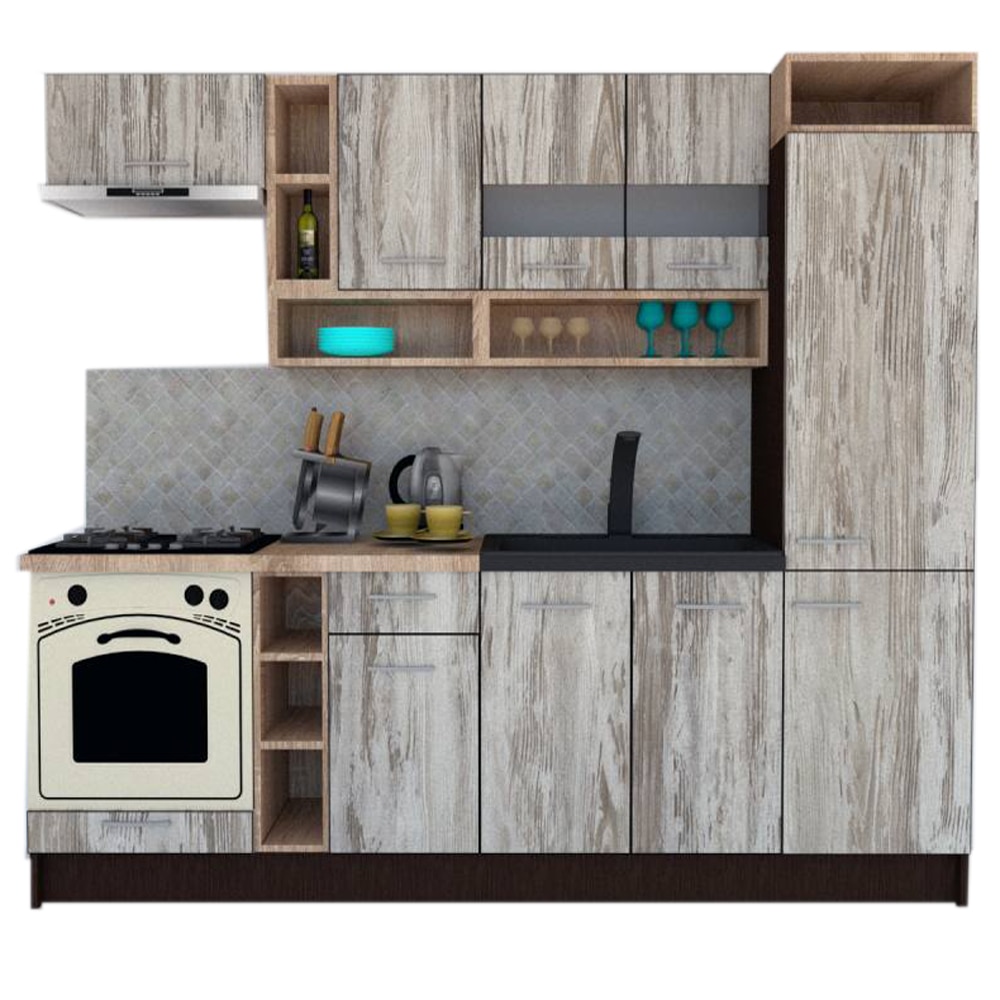 Set Bucatarie Genarom COSSY NEW 250 A1, Wenge / Decor K084