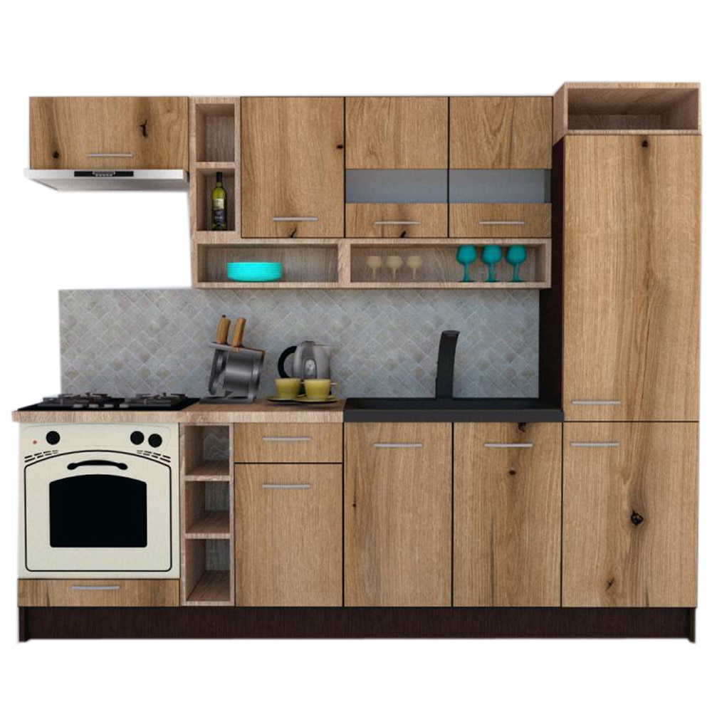 Set Bucatarie Genarom COSSY NEW 250 A1, Wenge / Decor K365