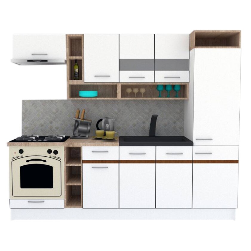 Set Bucatarie Genarom COSSY NEW 250 A1, Alb