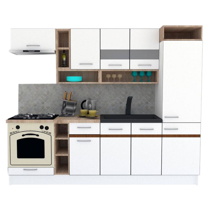 Set Bucatarie Genarom COSSY NEW 250 A1, Alb