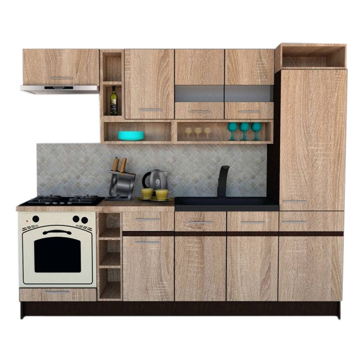 Set Bucatarie Genarom COSSY NEW 250 A1, Stejar Sonoma