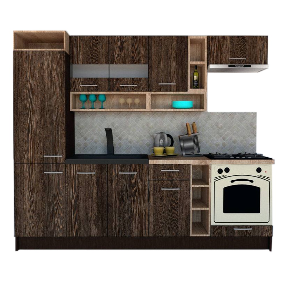Set Bucatarie Genarom COSSY NEW 250 A2, Wenge / Decor 7648