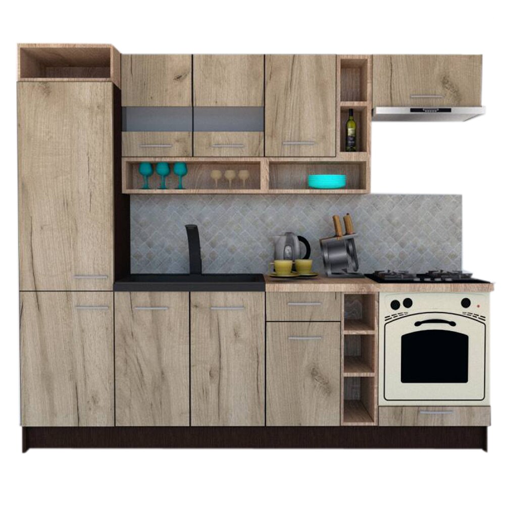 Set Bucatarie Genarom COSSY NEW 250 A2, Wenge / Decor K002