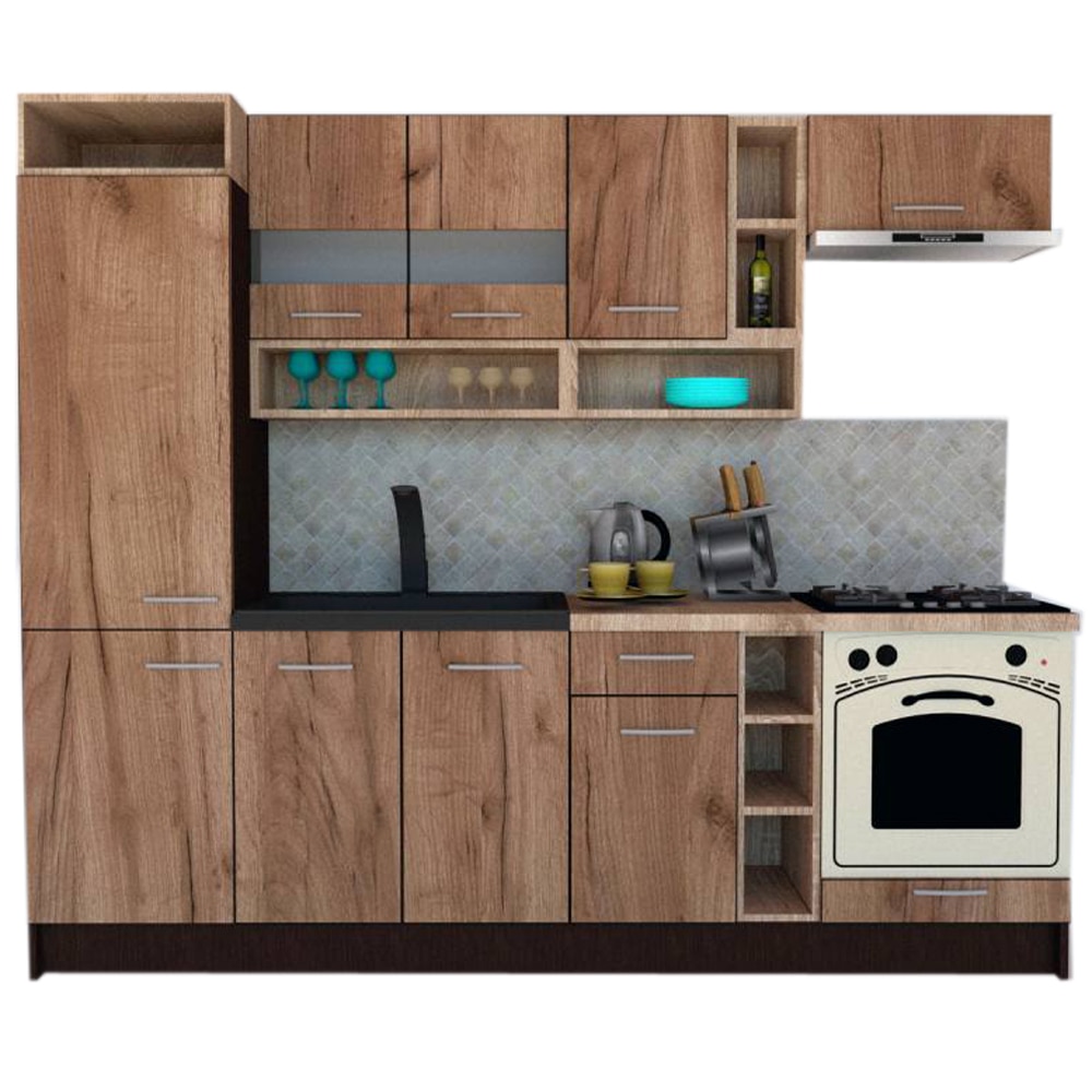 Set Bucatarie Genarom COSSY NEW 250 A2, Wenge / Decor K004