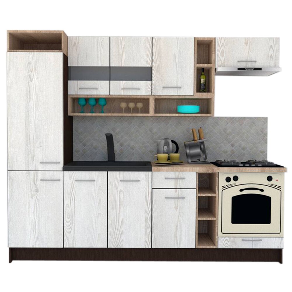 Set Bucatarie Genarom COSSY NEW 250 A2, Wenge / Decor K010