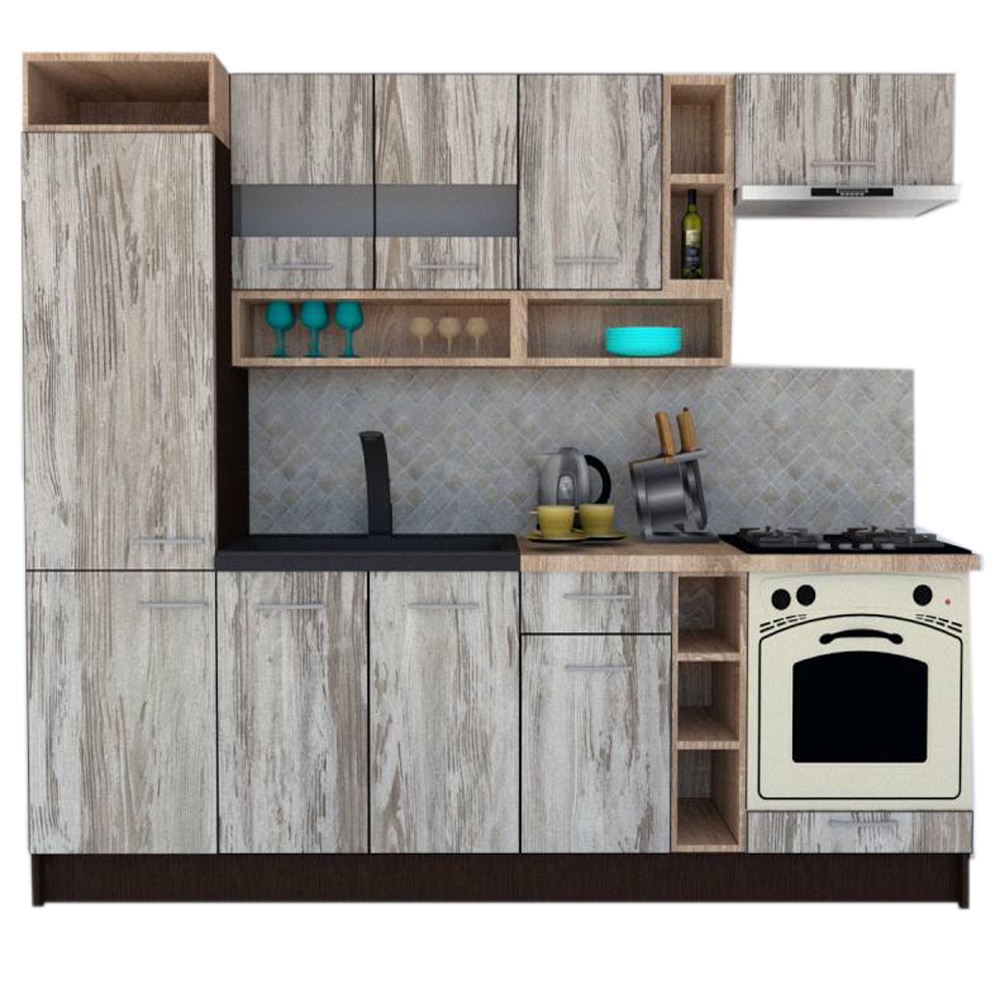 Set Bucatarie Genarom COSSY NEW 250 A2, Wenge / Decor K084