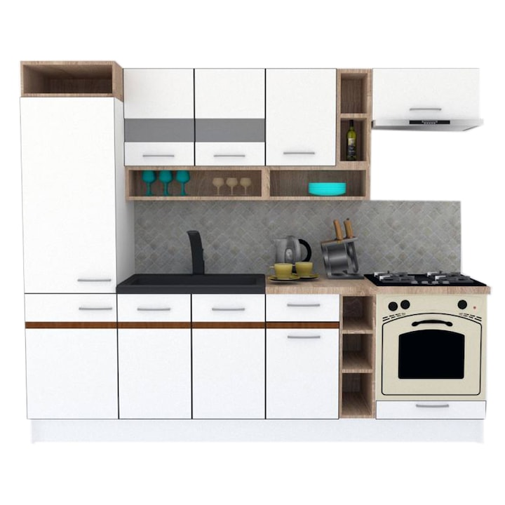 Set Bucatarie Genarom COSSY NEW 250 A2, Alb