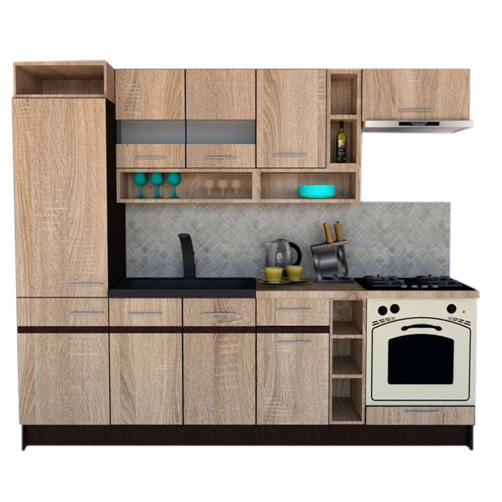 Set Bucatarie Genarom COSSY NEW 250 A2, Stejar Sonoma