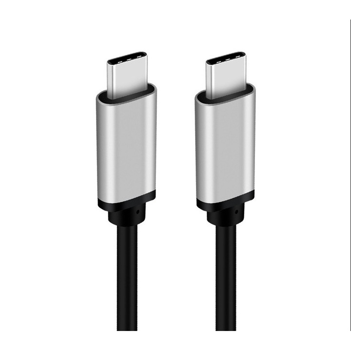 Töltő és adatátviteli kábel, 1 m hosszú, EVTrend® Premium, USB-C, gyorstöltés, adatátvitel, Android telefonhoz vagy táblagéphez, USB-C, USB-C, Gyorstöltés, FEKETE