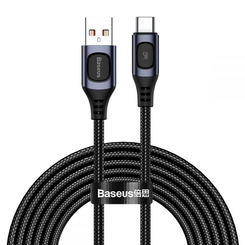 Cablu pentru incarcare si transfer de date Baseus FC5A USB/USB Type-C 1m Negru/Gri