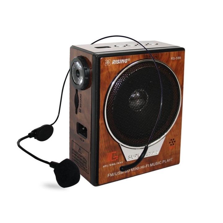Rádió Elekom, 220-240V, 50-60Hz, USB, SD, LED, Mikrofon