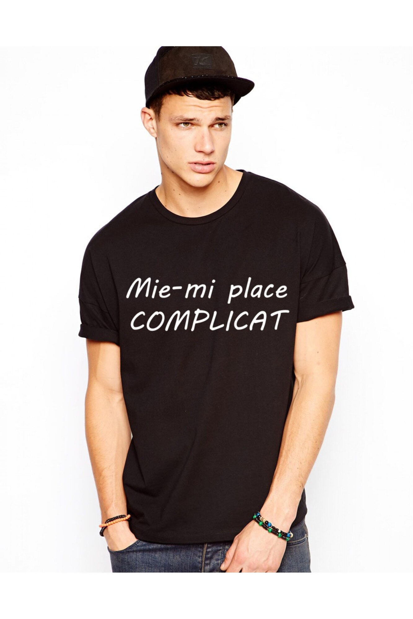 Tricou barbati negru - Mie-mi place complicat, XL