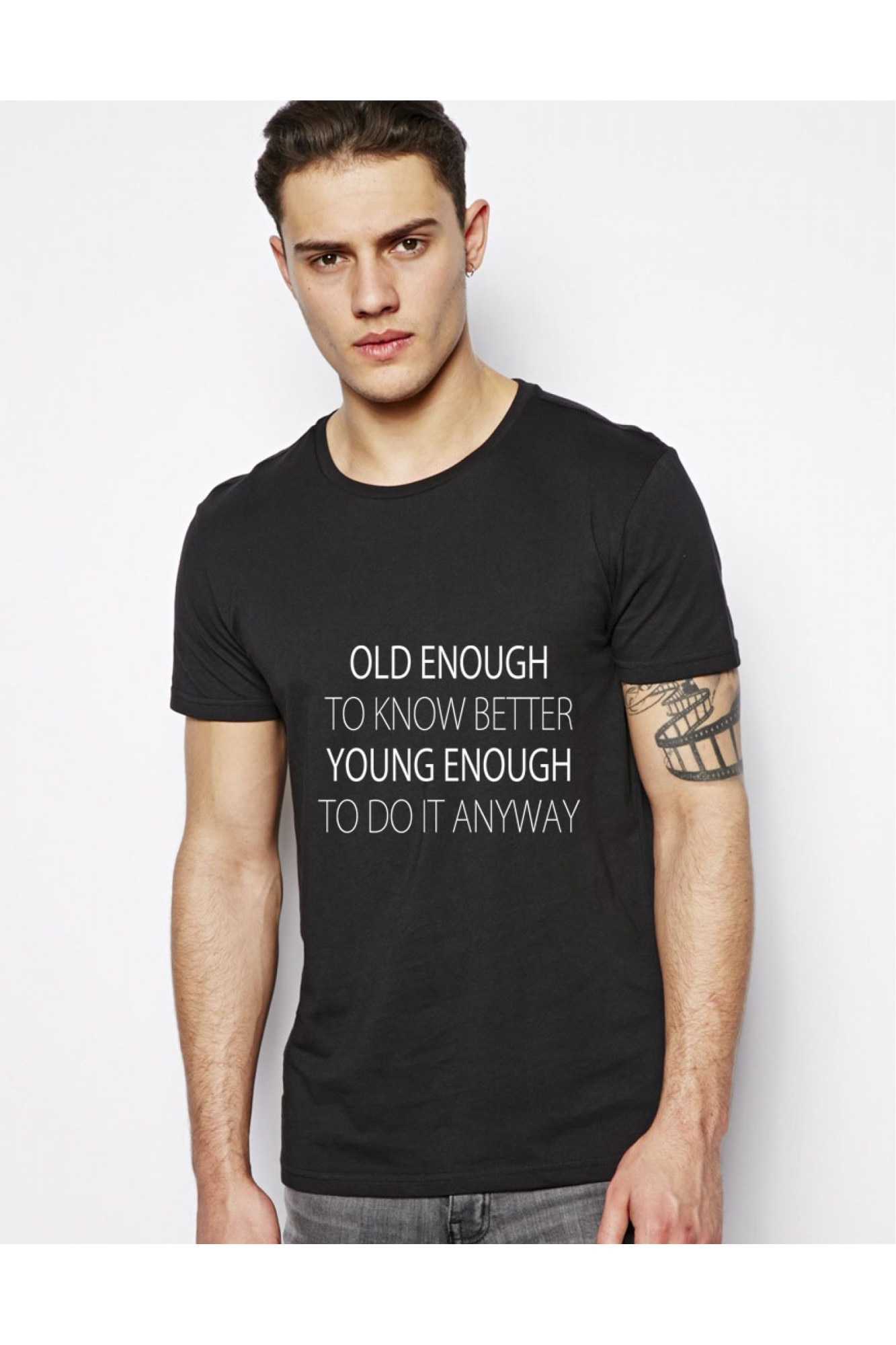 Tricou Old Enough - Negru
