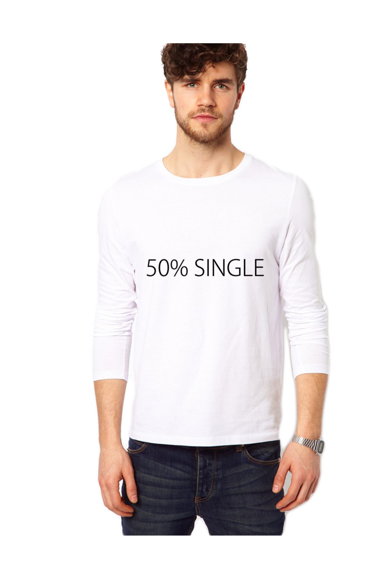 Bluza 50% Single, Alb