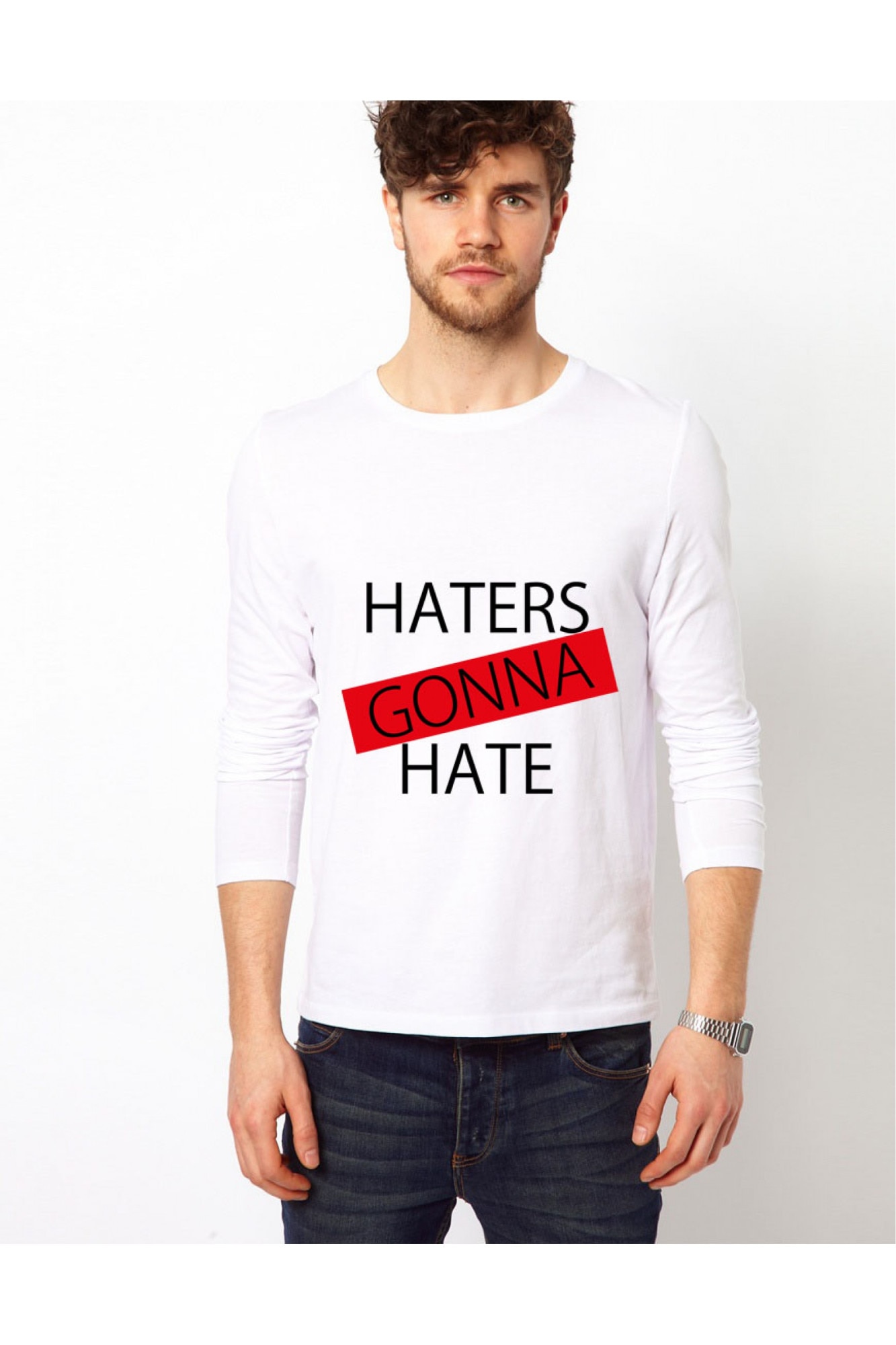 Bluza, barbati, Haters, Alb