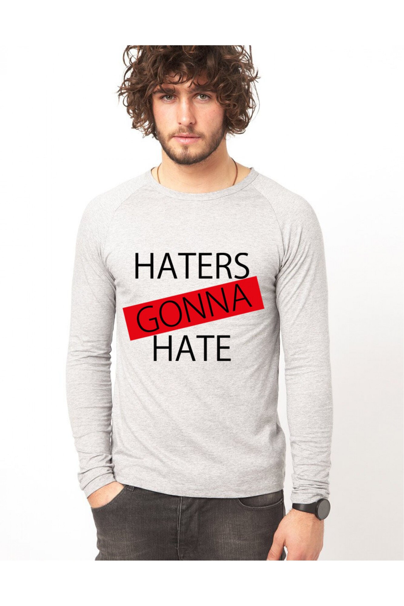 Bluza, barbati, Haters, Gri