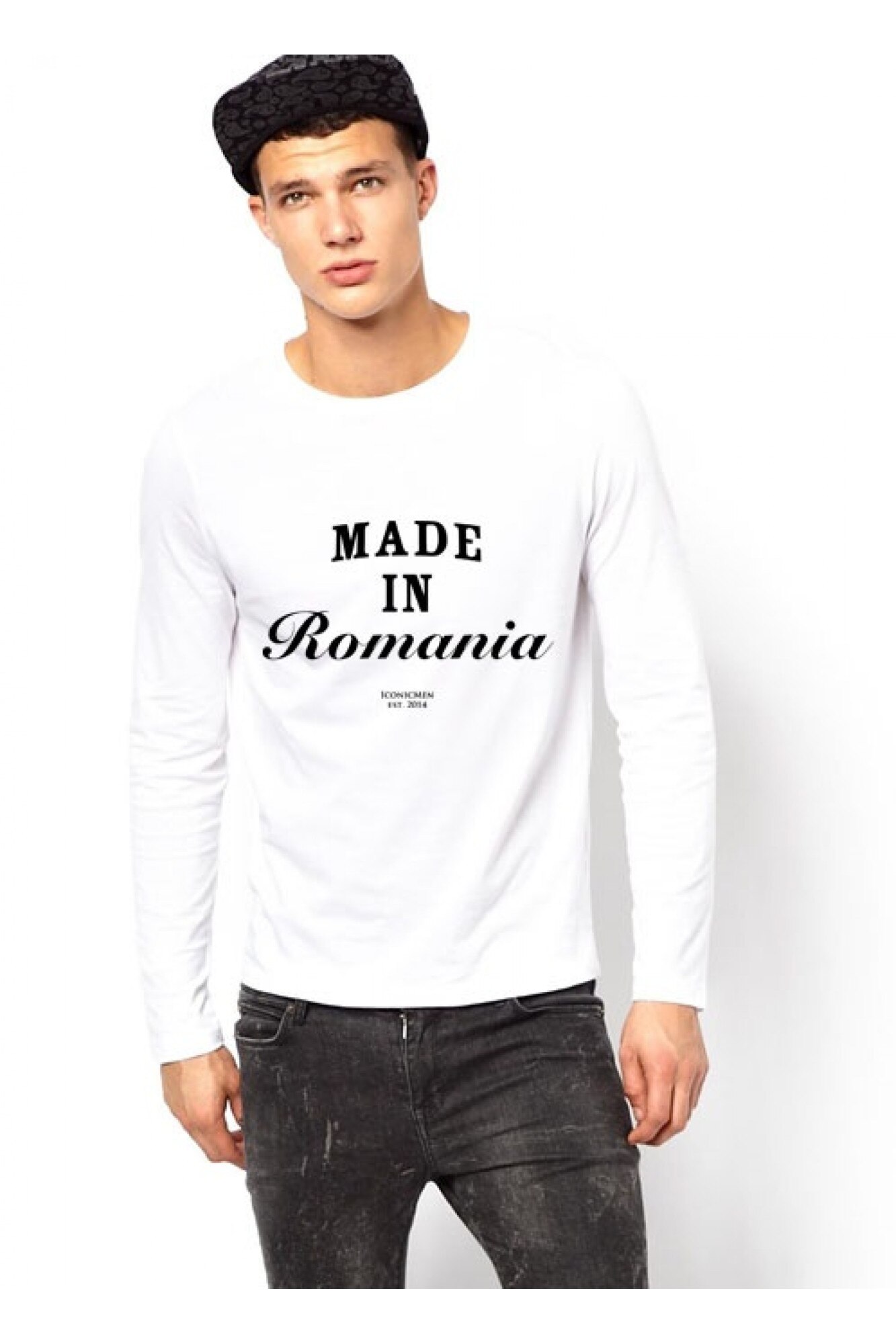 Bluza alba, barbati, Made in Romania, S