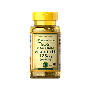 Vitamina D3 5000 IU, Puritan's Pride, 100 capsule noi Vitamina D3 5000 IU, Puritan's Pride, 100 capsule noi