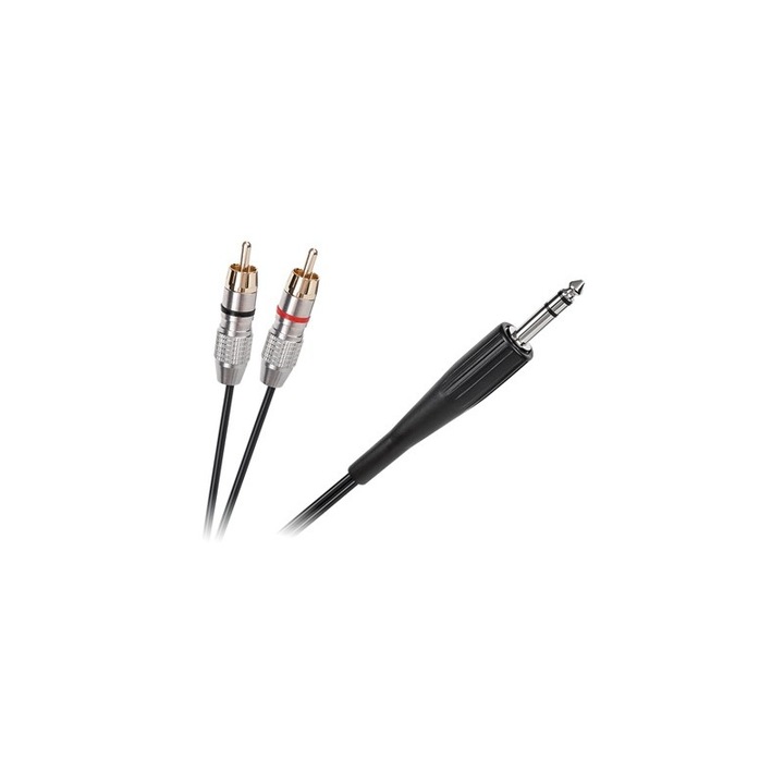 Cablu audio jack 6.3 stereo- 2x rca profesional 1.8m
