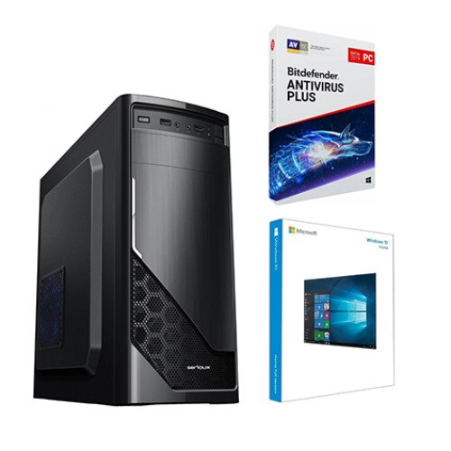 Set calculator si licenta si Antivirus Desktop Pc Digital Base, Procesor Intel® Core™I5 3.1 Ghz, RAM 16GB, Capacitate stocare 240SSD si HDD 2TB si Placa Video GT 710 2 GB , Black Data si Windows 10 Home 64 biti si Antivirus Bitdefender 1 An