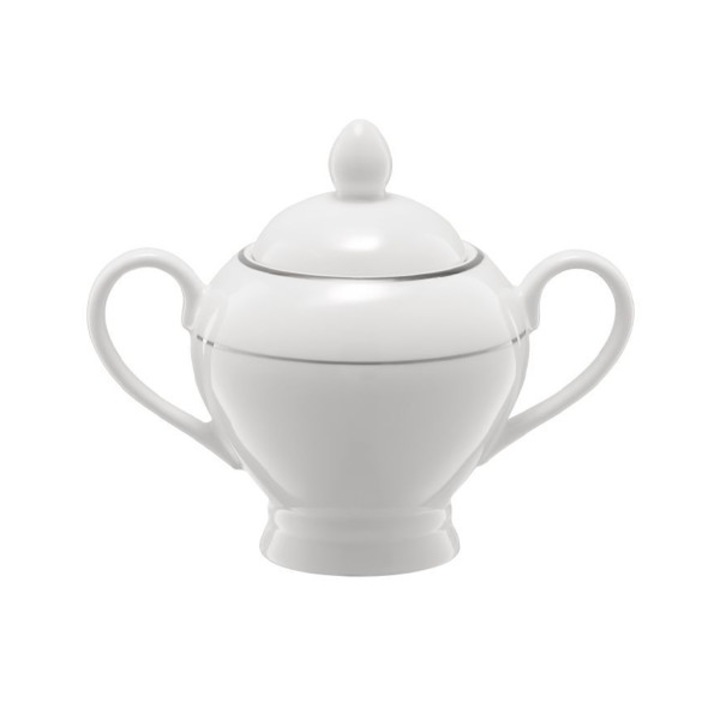 Zaharnita din portelan cu capac 300ml, alb, Ambition Aura Silver