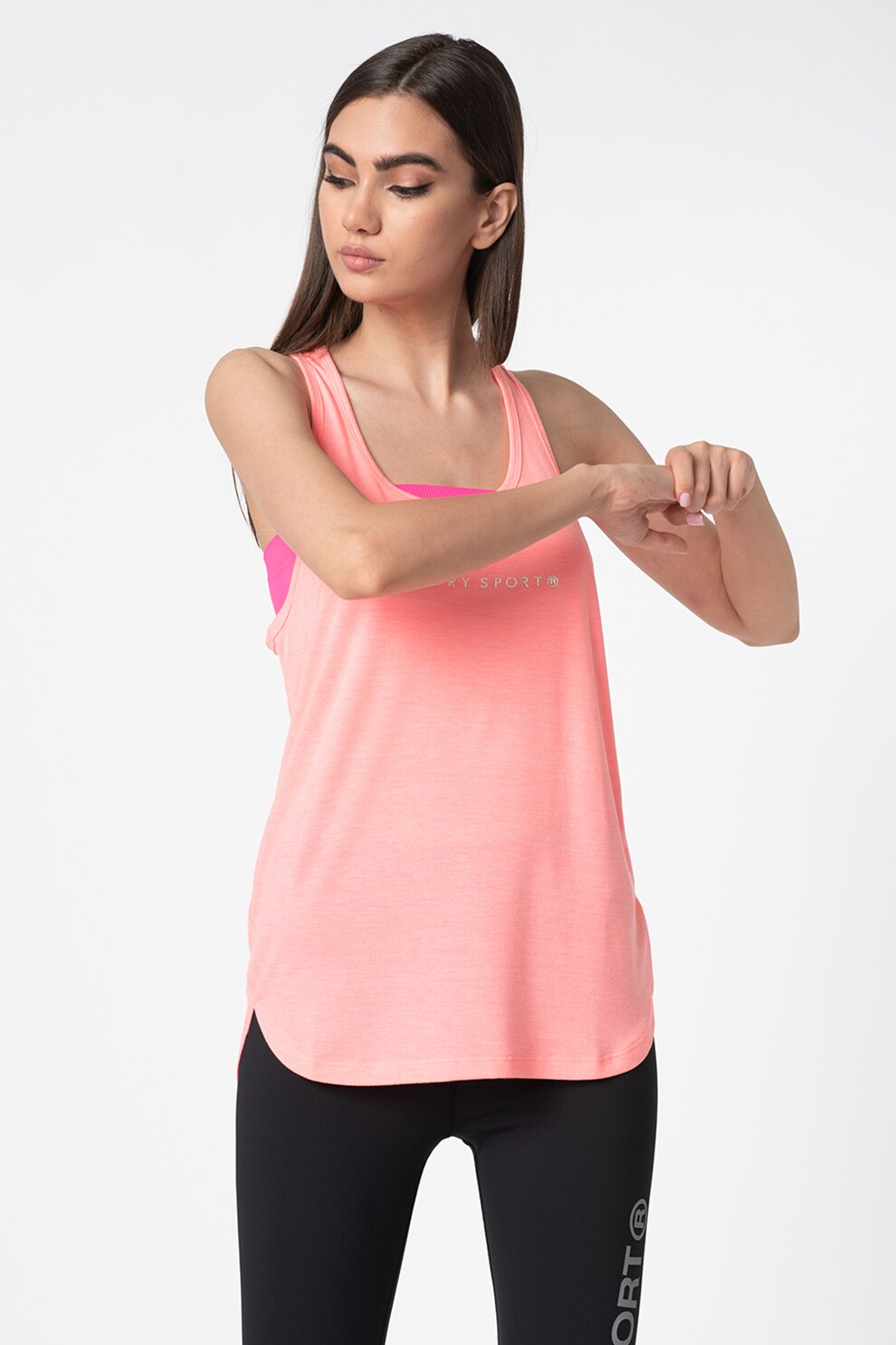 SUPERDRY, Top cu logo, Roz, L