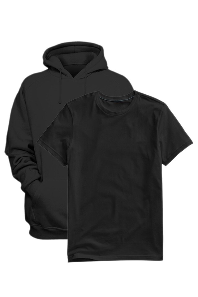 Set hanorac si tricou ambele negre adulti