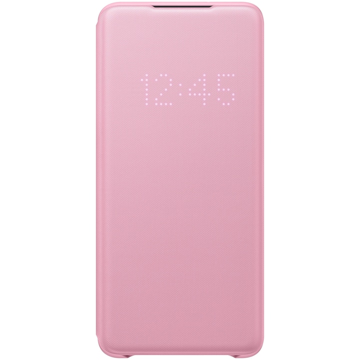 Eredeti flip tok Samsung LED View Cover Galaxy S20+, rózsaszín