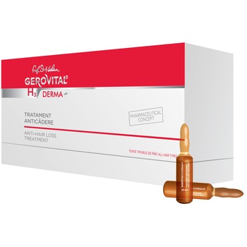 Tratament anticadere Gerovital H3 Derma+, 12 fiole x 10 ml Tratament anticadere Gerovital H3 Derma+, 12 fiole x 10 ml
