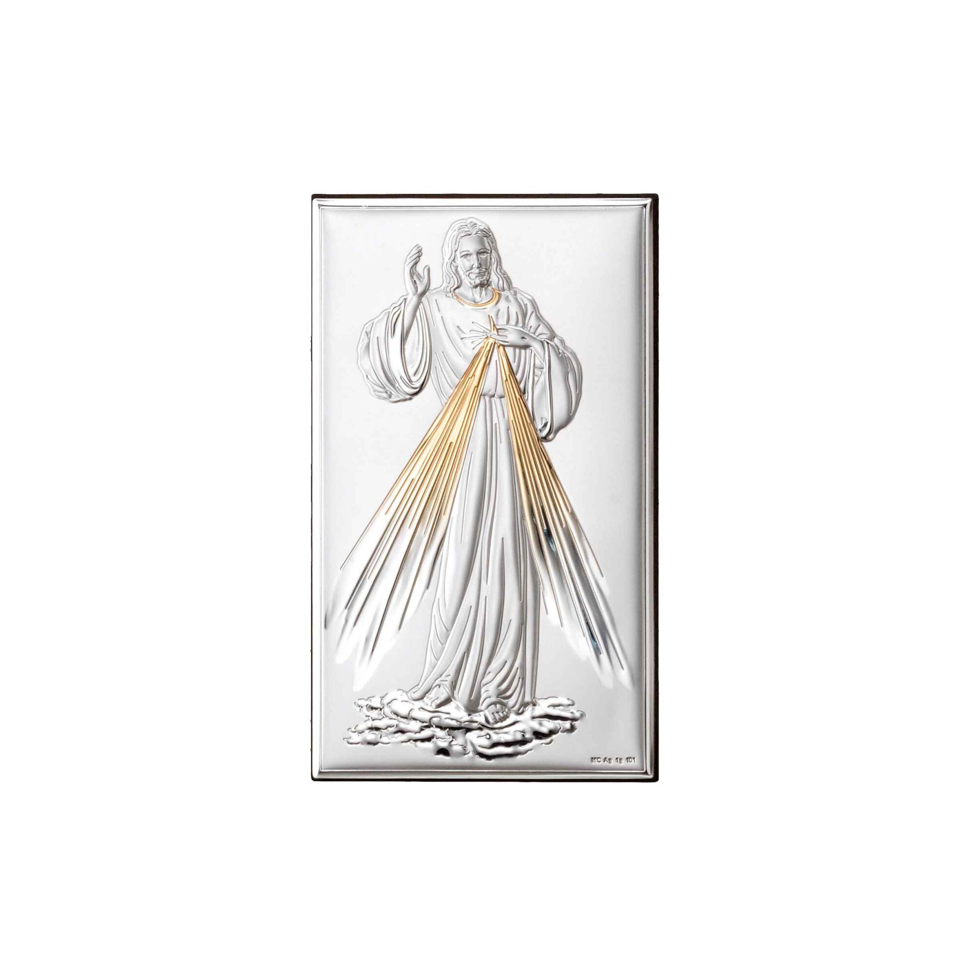 Icoana Argint 9x15cm Iisus-Milostivirea Divina Auriu ClassGifts