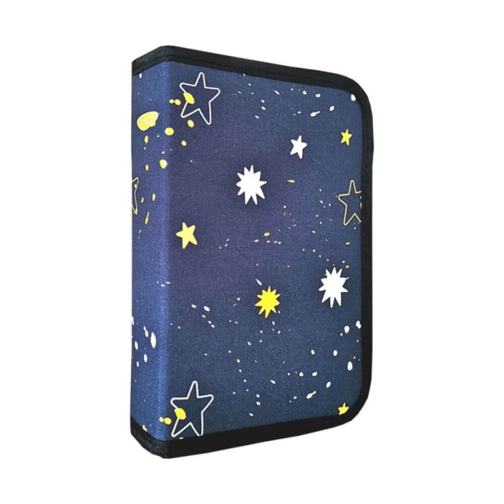 Felszereletlen DACO tolltartó, Starry Sky modell, 19,5x3,5x13 cm, poliészter, kék
