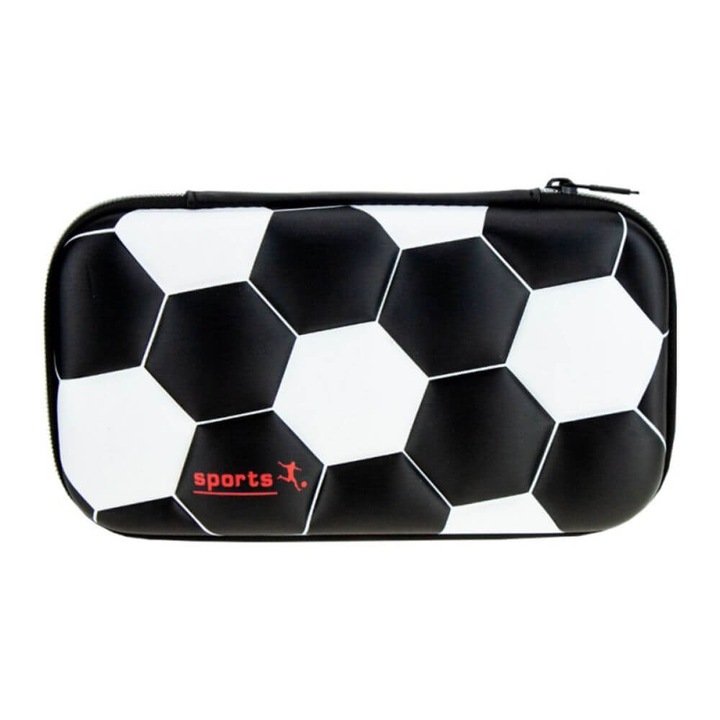 Penar Borseta DACO, Model Minge Fotbal, 22.5x4.8x12 cm, Poliester, Negru