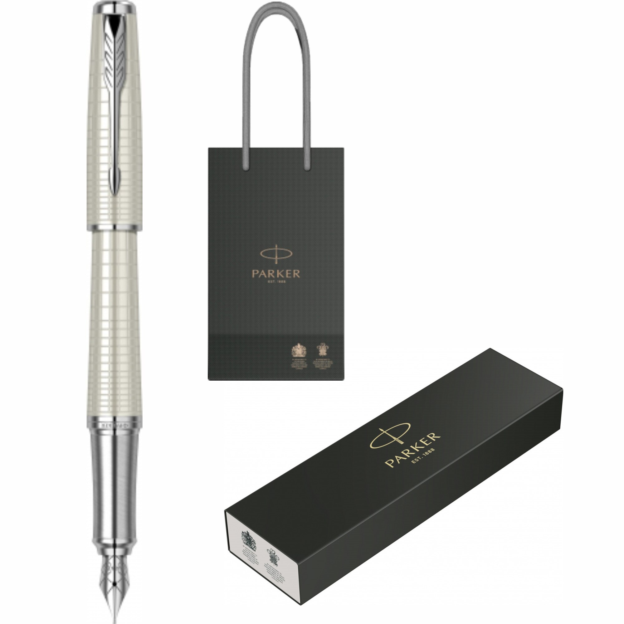 Stilou Parker Urban Royal Premium Pearl Metal Chiselled CT Personalizat prin Gravura Laser in Punga Parker