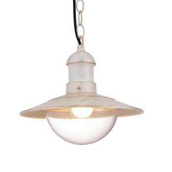 Pendul de exterior, 1 x E27, IP44, design modern, finisaj alb rustic Pendul de exterior, 1 x E27, IP44, design modern, finisaj alb rustic