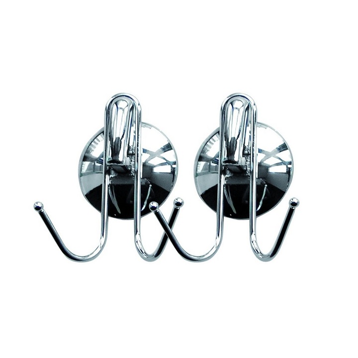 Set cuier cromat pentru baie cu prindere fara gauri AWD02090339