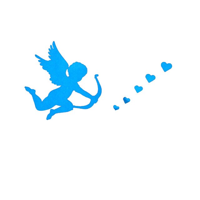 Sticker fosforescent Cupidon pentru intrerupator/priza, 10x10 cm, culoare albastru