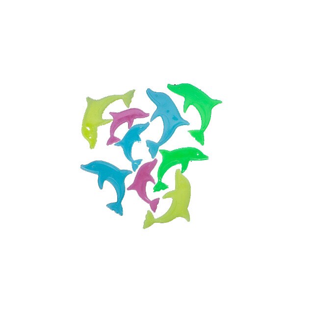 Set 9 stickere fosforescente cu delfini, autoadezive, diverse marimi, multicolor