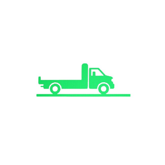 Sticker fosforescent cu camion pentru intrerupator/priza, 10x10 cm, culoare verde