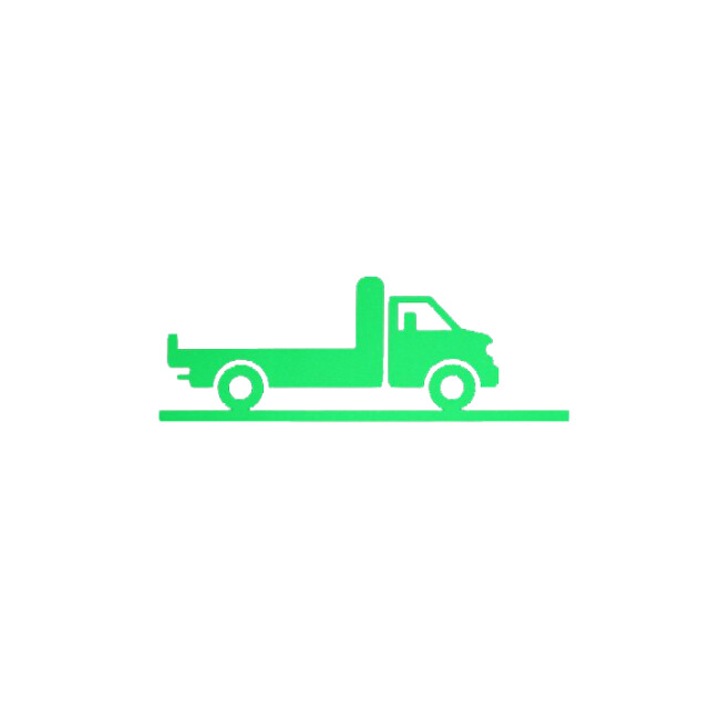 Sticker fosforescent cu camion pentru intrerupator/priza, 10x10 cm, culoare verde