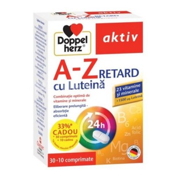 Supliment alimentar DOPPELHERZ A-Z RETARD LUTEINA, 30 tablete + 10 tablete CADOU Supliment alimentar DOPPELHERZ A-Z RETARD LUTEINA, 30 tablete + 10 tablete CADOU