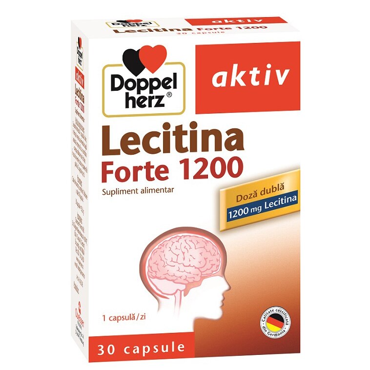 Supliment alimentar DOPPELHERZ LECITINA FORTE 1200MG, 30 capsule + 10 capsule CADOU