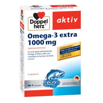 Supliment alimentar DOPPELHERZ OMEGA 3 EXTRA 1000MG, 60 capsule Supliment alimentar DOPPELHERZ OMEGA 3 EXTRA 1000MG, 60 capsule
